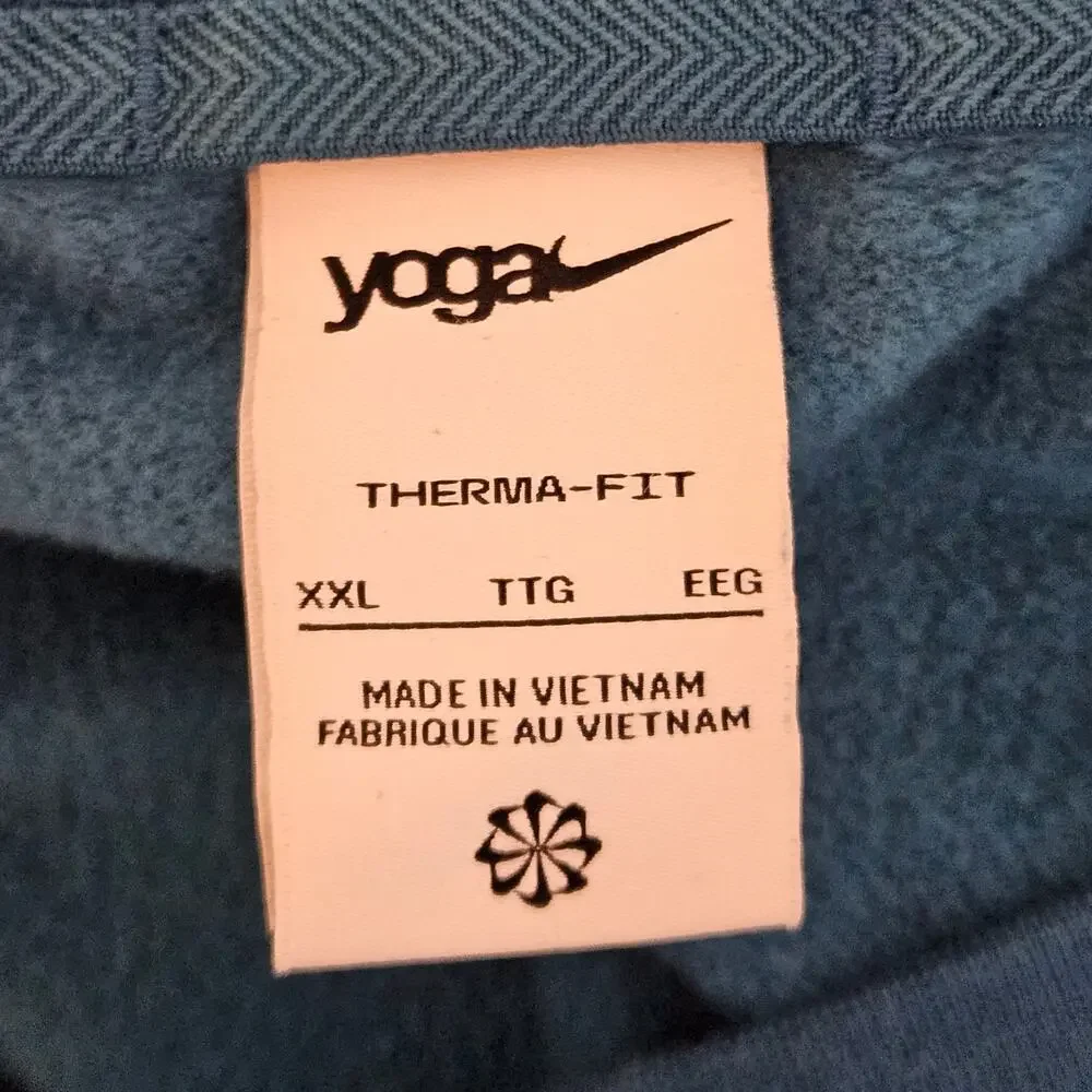 Nike Yoga Therma-Fit Teal Blue Pullover Activewear Sweatshirt | Men's XXL | FLAW